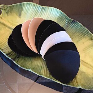 Bundle / Lot Foam Bra Inserts - 5 Pairs / Sets Black, Beige, White  Size Medium